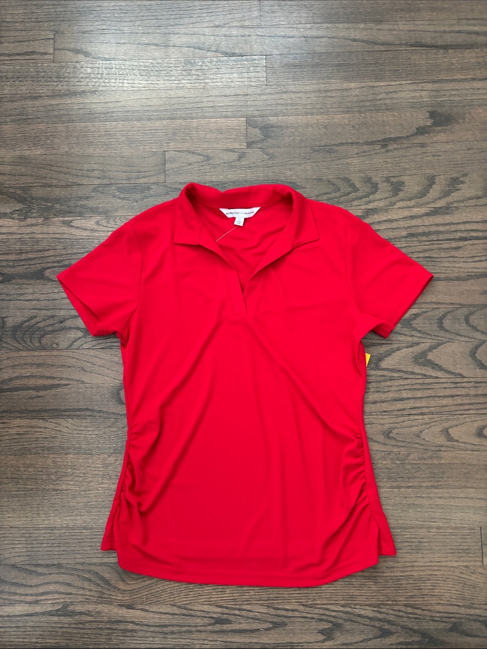 Women’s Red Short-Sleeve Polo Top